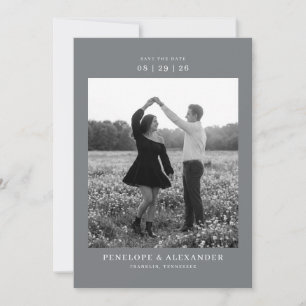 Serene Grayscale Minimalistische Foto Save The Date