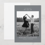 Serene Grayscale Minimalistische Foto Save The Date (Voorkant / Achterkant)