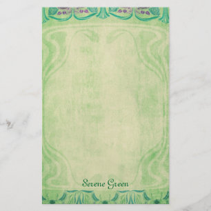 Serene Green - Art Nouveau Stationery Briefpapier