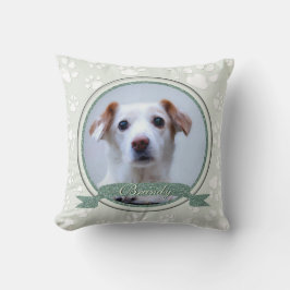Serene Green Dog Memorial Paw Prints Kussen