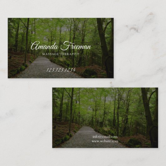 Serene Green First Pathway Massage Therapy Visitekaartje (Voorkant / Achterkant)