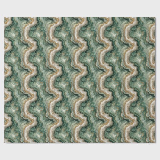 Serene Green Marble Waves Cadeaupapier (Vlak)
