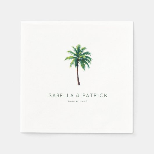Serene Green Tropical Palm Tree Servet (Voorkant)