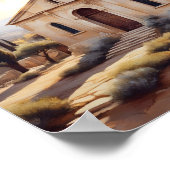 Serene Grieks Kerklandschap Religieus Poster (Hoek)