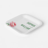 Serene Groen Bloemendesign Papieren Bordje (Gebogen)
