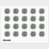 Serene Groen Botanische Dankbaarheid Ronde Sticker (Vel)