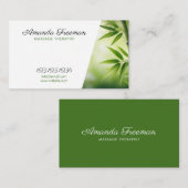 Serene Groene Bamboe Massage Therapeut Visitekaartje (Voorkant / Achterkant)