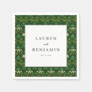 Serene Groene Bloemige Botanische Servet