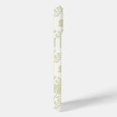 Serene Groene Bloemige Monogram Case-Mate iPhone Case (Achterkant / Rechts)