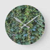 Serene Groene Ivy Wall Hanging Vines Plant Bladere Ronde Klok (Voorkant)