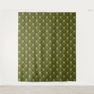 Serene Groene Plant Motief voor Moderne Decoratie Wandkleed