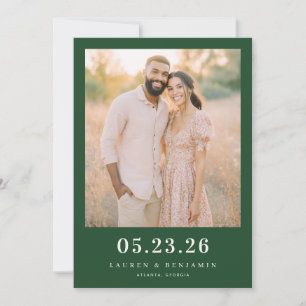 Serene Groene Rustieke Foto Save The Date