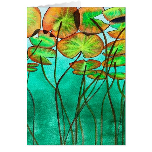 serene groene vijver met lilypads (Voorkant)