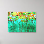 serene groene vijver met lilypads canvas afdruk (Voorkant)
