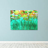 serene groene vijver met lilypads canvas afdruk (Insitu (Houten vloer))