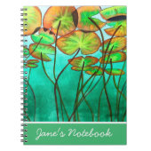 serene groene vijver met lilypads notitieboek (Voorkant)