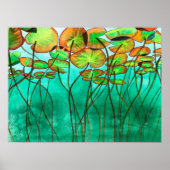 serene groene vijver met lilypads poster (Voorkant)