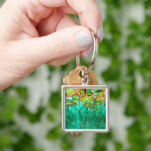 serene groene vijver met lilypads sleutelhanger (Hand)