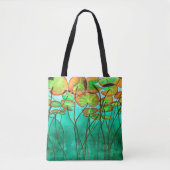 serene groene vijver met lilypads tote bag (Voorkant)