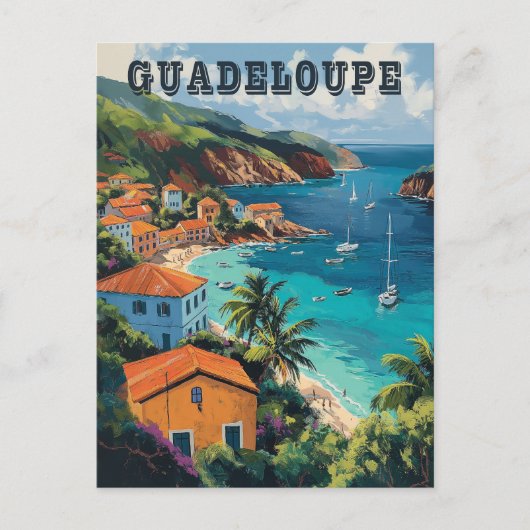 Serene Guadeloupe Waterverf Island Briefkaart (Voorkant)