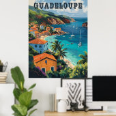 Serene Guadeloupe Waterverf Island Poster (Thuiskantoor)