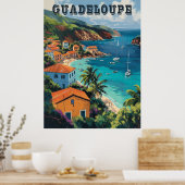 Serene Guadeloupe Waterverf Island Poster (Keuken)
