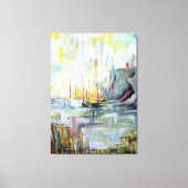 Serene Harbor Scene: Abstract  Painting wall art Canvas Afdruk (Voorkant)