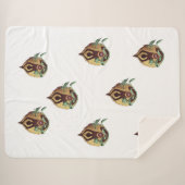 "Serene Harmony: Lotus Silhouette with Nature Symb Sherpa Deken (Voorkant (horizontaal))