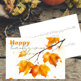 Serene herfst esdoornbladeren Gelukkig Thanksgivin Kaart