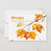 Serene Herfst Maple verlaat Happy Thanksgiving Kaart (Voorkant)