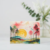 Serene herfst Waterverf Landscape Briefkaart (Staand voorkant)