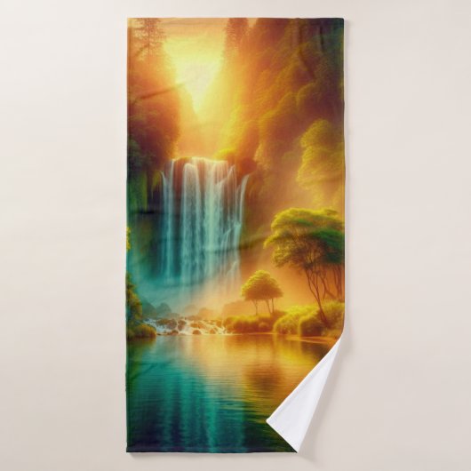 Serene Herfsten en Lake Towel Design Badhanddoek (Badhanddoek)