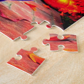 Serene herfstscène met Paarse pompoenkoffie Legpuzzel (Zijkant)