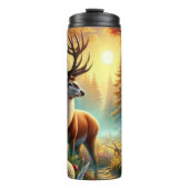 Serene herten in de lente zonsopgang thermosbeker (Voorkant)