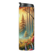 Serene herten in de lente zonsopgang thermosbeker (Geroteerd rechts)