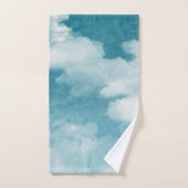 Serene Horizon Dreams Waterverf Blauw & Wit Bad Handdoek (Handdoek)