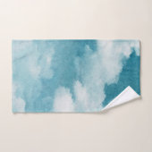 Serene Horizon Dreams Waterverf Blauw & Wit Bad Handdoek (Handdoek)