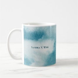 Serene Horizon Dreams Waterverf Blauw & Wit Koffiemok