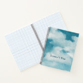 Serene Horizon Dreams Waterverf Blauw & Wit Notitieboek (Binnen)