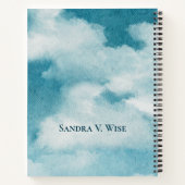 Serene Horizon Dreams Waterverf Blauw & Wit Notitieboek (Achterkant)