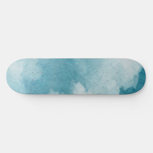 Serene Horizon Dreams Waterverf Blauw & Wit Persoonlijk Skateboard (Horizontaal)