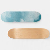 Serene Horizon Dreams Waterverf Blauw & Wit Persoonlijk Skateboard (Horizontaal)