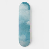 Serene Horizon Dreams Waterverf Blauw & Wit Persoonlijk Skateboard (Voorkant)