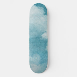 Serene Horizon Dreams Waterverf Blauw & Wit Persoonlijk Skateboard