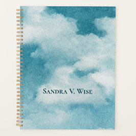 Serene Horizon Dreams Waterverf Blauw & Wit Planner