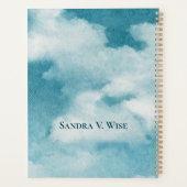 Serene Horizon Dreams Waterverf Blauw & Wit Planner (Achterkant)