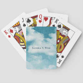 Serene Horizon Dreams Waterverf Blauw & Wit Pokerkaarten