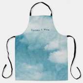 Serene Horizon Dreams Waterverf Blauw & Wit Schort (Voorkant)