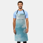 Serene Horizon Dreams Waterverf Blauw & Wit Schort (Gedragen)