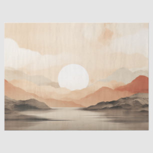 Serene Horizon Japandi Natuur Decoupage Tissuepapier